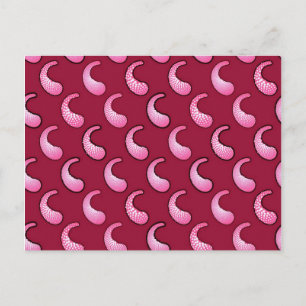 Pink paisley on maroon postcard