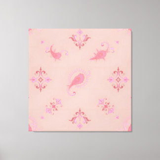 Pink Paisley Pattern Canvas Print