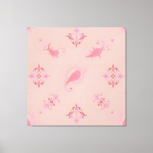 Pink Paisley Pattern Canvas Print (Front)
