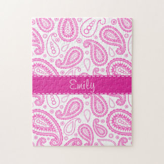 Pink Paisley Pattern Jigsaw Puzzle