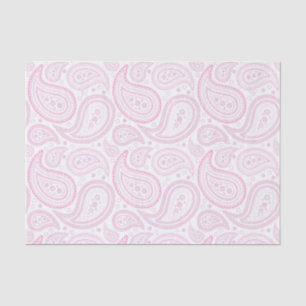 Pink Paisley Pattern on White Tissue Paper