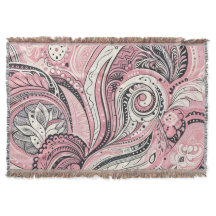 Pink Paisley The Home Studio Throw Blanket 
