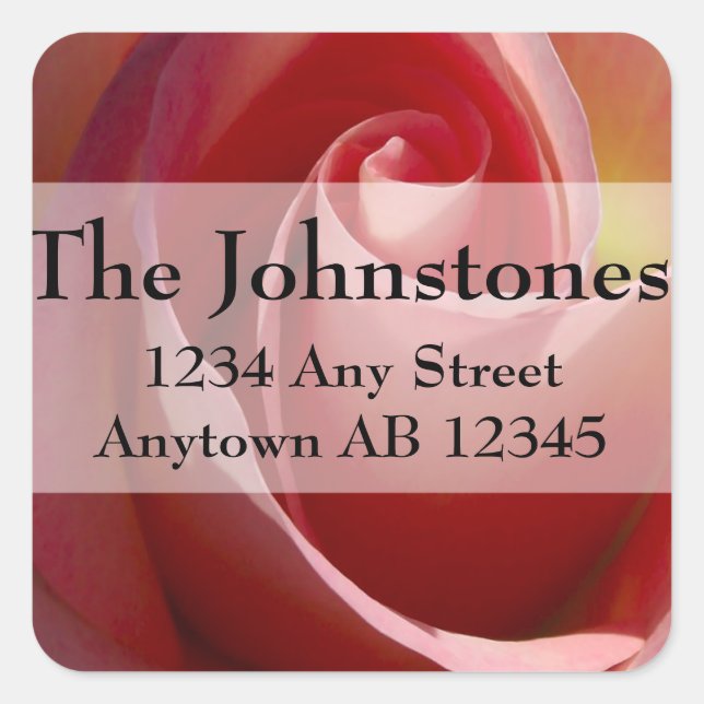 Pink Pale Moon Rose Wedding Return Address Label (Front)