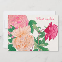 Pink & Pale Orange Rose Flowers Best Wishes