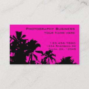 Pink palm customizable photography business cards