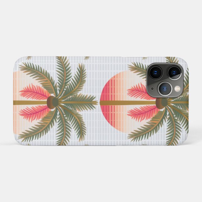 pink palm pattern with the sun Case-Mate iPhone case (Back (Horizontal))