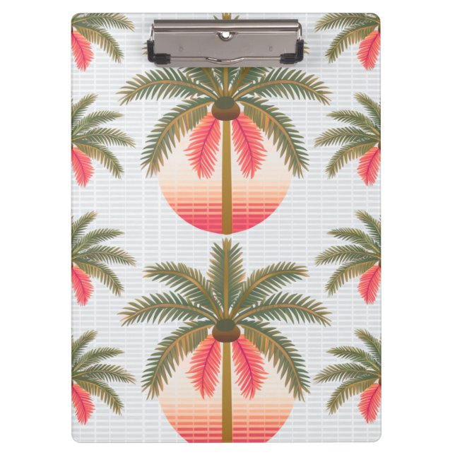 pink palm pattern with the sun clipboard (Front)