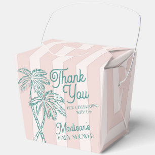 Pink Palm Spring Pastel Beach Baby Shower Favor Box