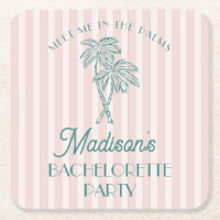 Pink Palm Spring Pastel Beach Bachelorette Party