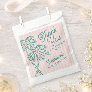 Pink Palm Spring Pastel Beach Bridal Shower Cookie Favour Bag