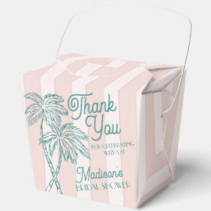 Pink Palm Spring Pastel Beach Bridal Shower Favor Box