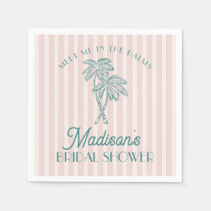 Pink Palm Spring Pastel Beach Bridal Shower Napkin
