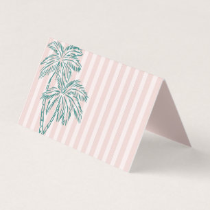 Pink Palm Springs Pastel Beach Party Place Cards