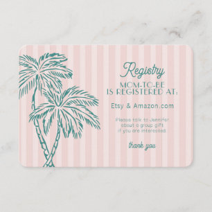 Pink Palm Springs Pastel Beach Registry Insert