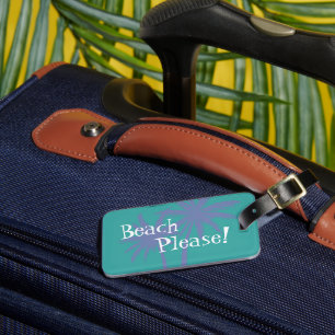 Pink Palm Tree Luggage Tag