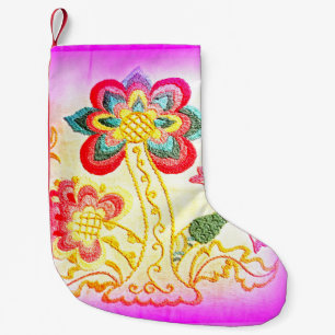 pink palm tree tropical Christmas stocking