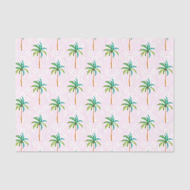 Pink Palm Trees (Design 73 Pink Series) Tissue Paper (Front)