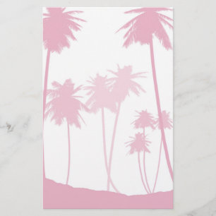 Pink Palm Trees Tropical Wedding Stationery