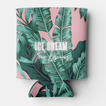 Pink Palm Tropical Can Cooler