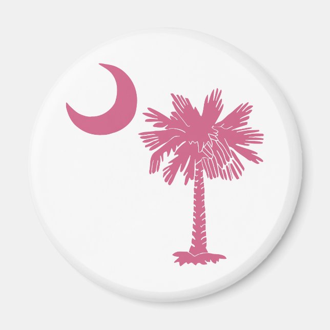 Pink Palmetto Moon Magnet (Front)
