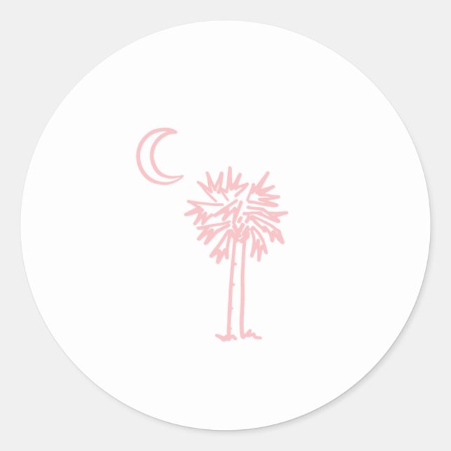 Pink Palmetto Moon Sticker (Front)