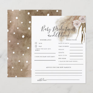 Pink Pampas Grass Baby Predictions & Advice Card
