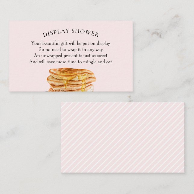 Pink Pancake Bridal Shower Display Shower Business Card (Front/Back)