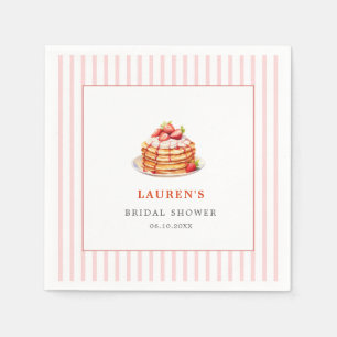 Pink Pancakes and Berries Bridal Brunch Napkin