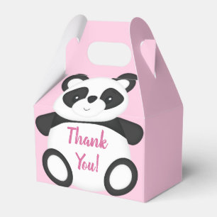Pink Panda Bear Baby Shower Favor Box