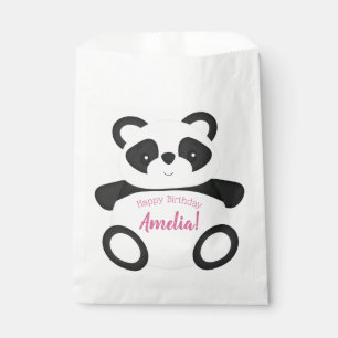 Pink Panda Bear Birthday Party Favour Bag