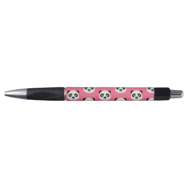 Pink Panda Face Black and White Pen (Front)