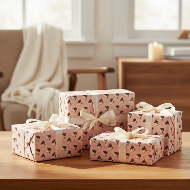 Pink Panna Cotta Dessert Wrapping Paper (Creator Uploaded)