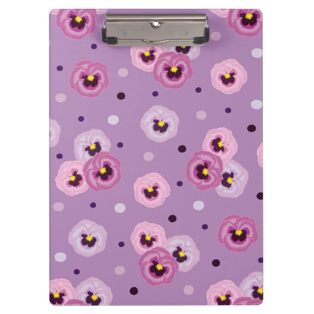 Pink pansies, seamless pattern clipboard (Front)