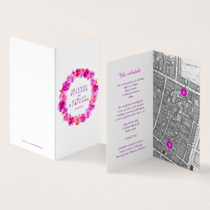 Pink pansy art détails du mariage calendrier carte
