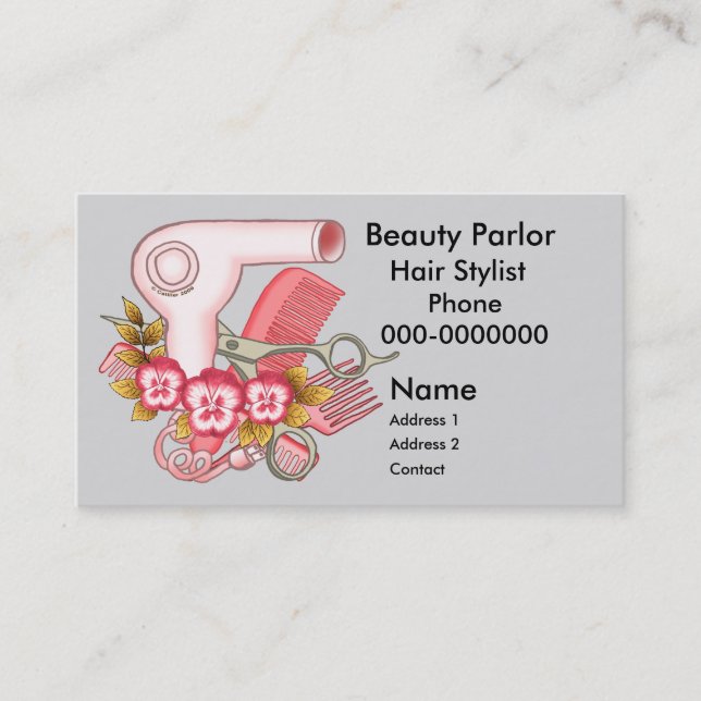 Pink Pansy Beautician Appointment Card (Front)