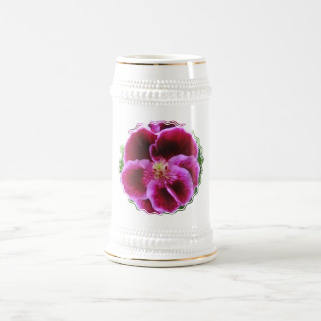 Pink Pansy Beer Stein (Center)