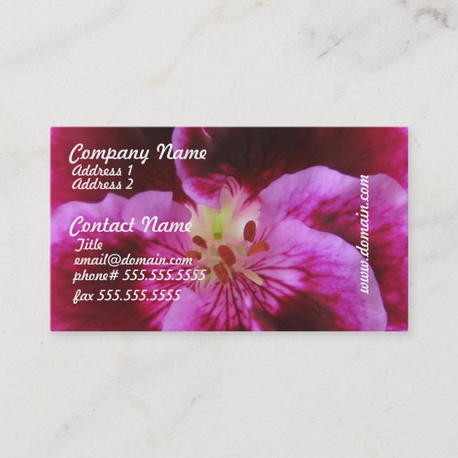 Pink Pansy Business Cards (Front)