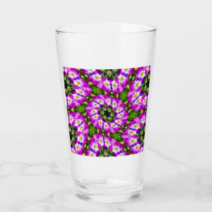 Pink pansy pattern glass