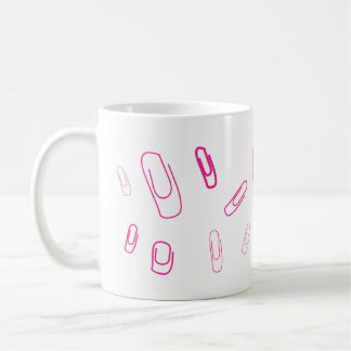 pink paper clip retro design coffee mug