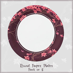 Pink Paper Crane Origami Cherry Blossom Plate