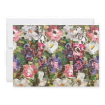 Pink Paper Flower Collage Invitation