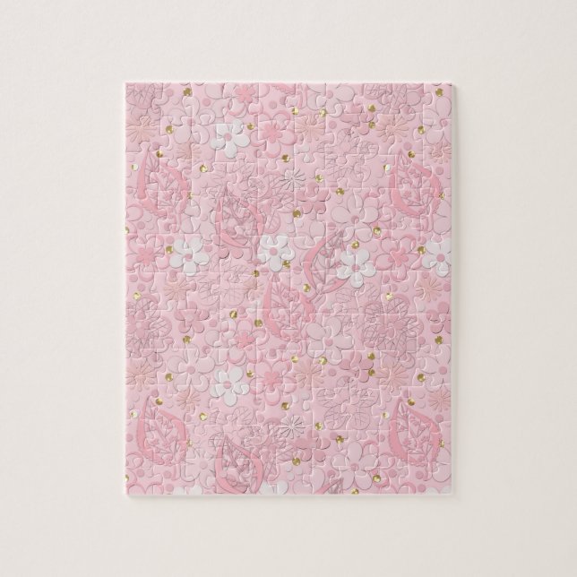 Pink paper flowers jigsaw puzzle (Vertical)