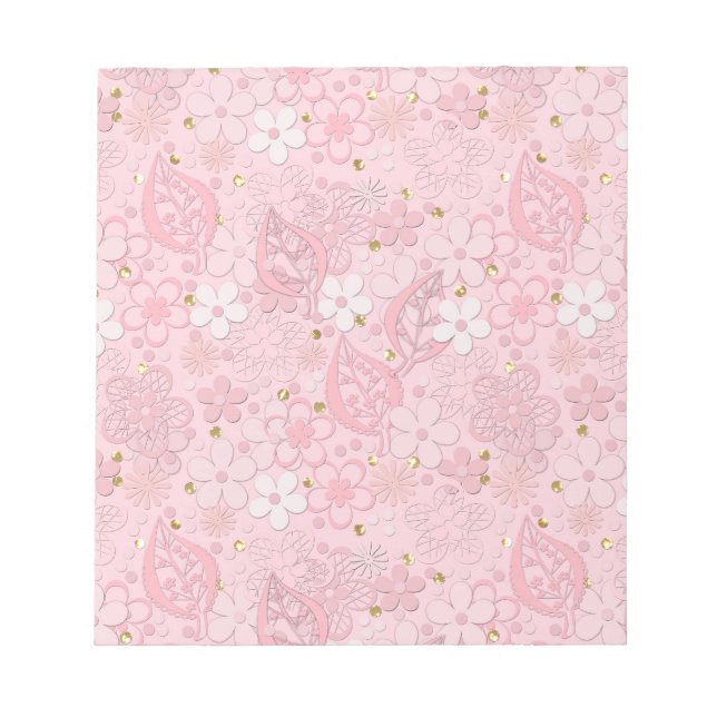 Pink paper flowers notepad (Front)