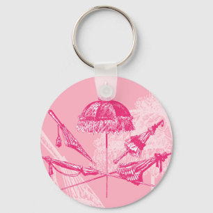 Pink Parasols Keychain