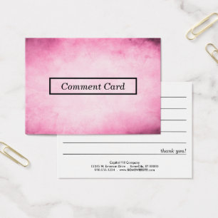 pink parchment comment card