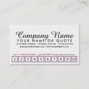 pink parchment loyalty program card