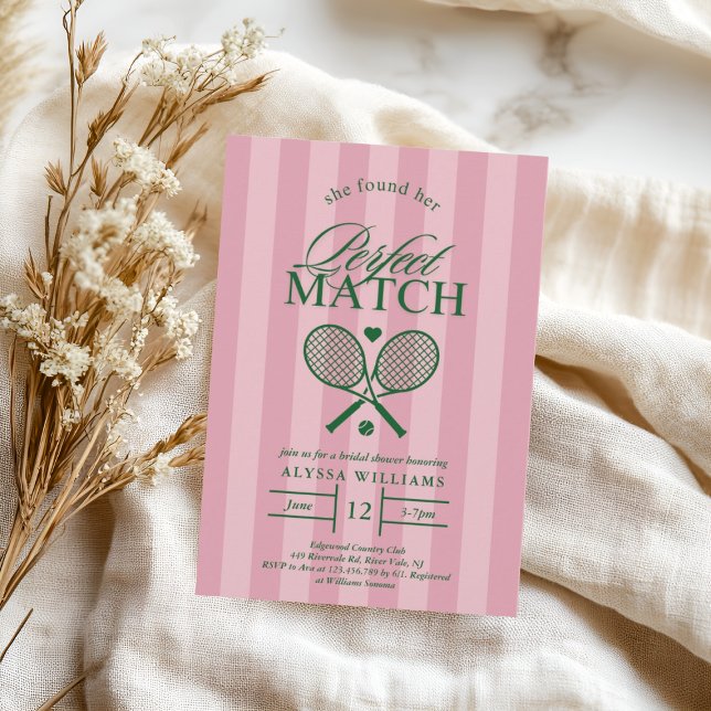 Pink Parfait Match Tennis Bridal Shower Invitation (Créateur téléchargé)