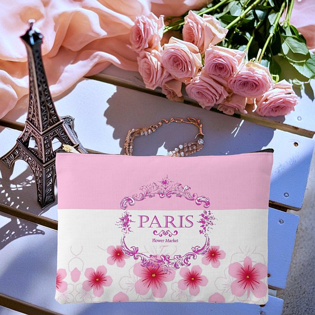 Pink Paris flower market Accessory Pouch (Creator Uploaded)
