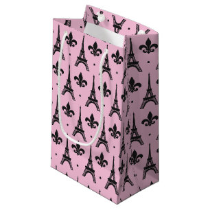 Pink Paris pattern party Eiffel tower gift bag