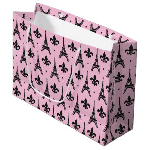 Pink Paris pattern party Eiffel tower gift bag